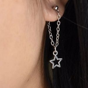 NWT Silver Star Dangle Earrings